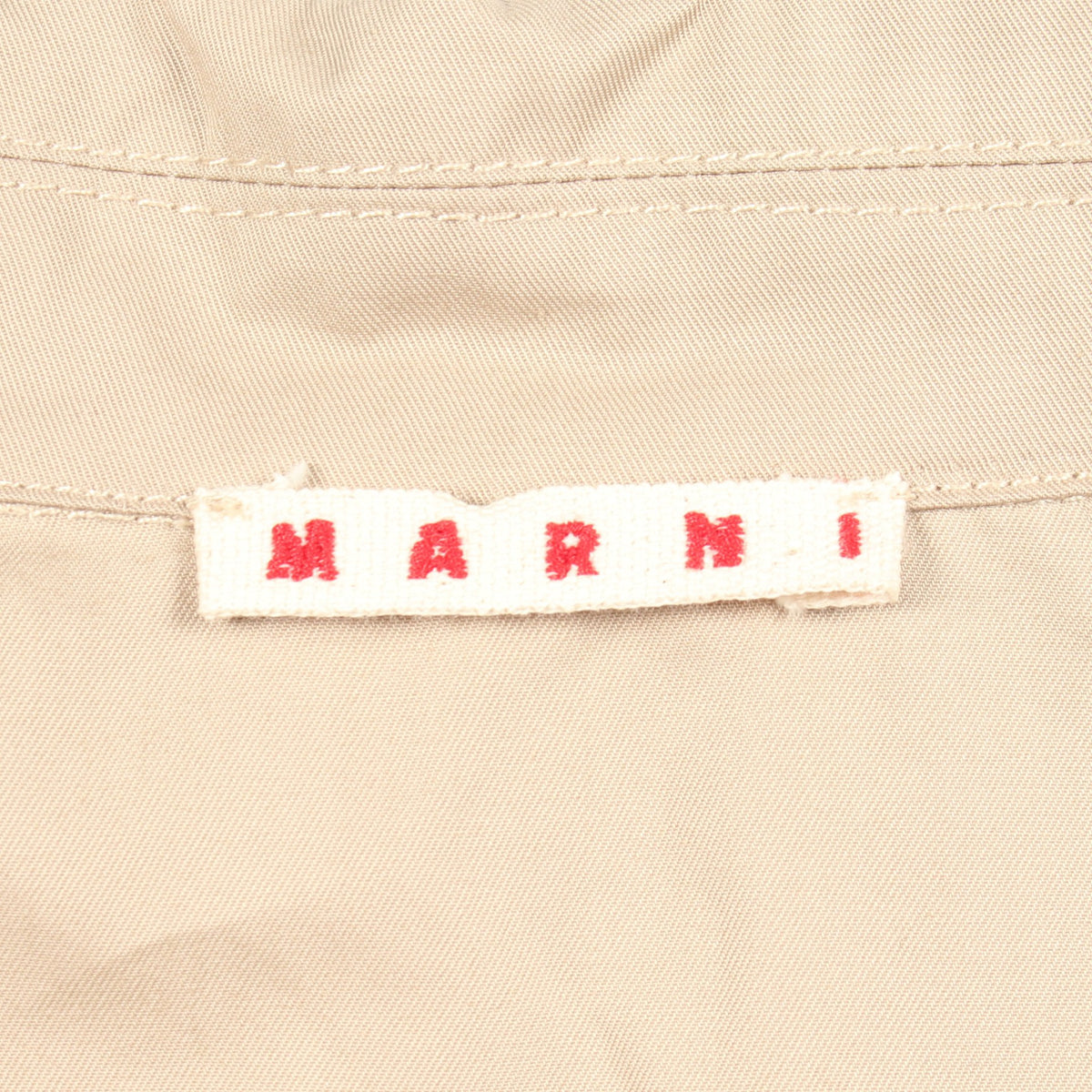クロップド ロゴ キッズ ジャケット コットン ラインストーン ベージュ マルニ アウター MARNI