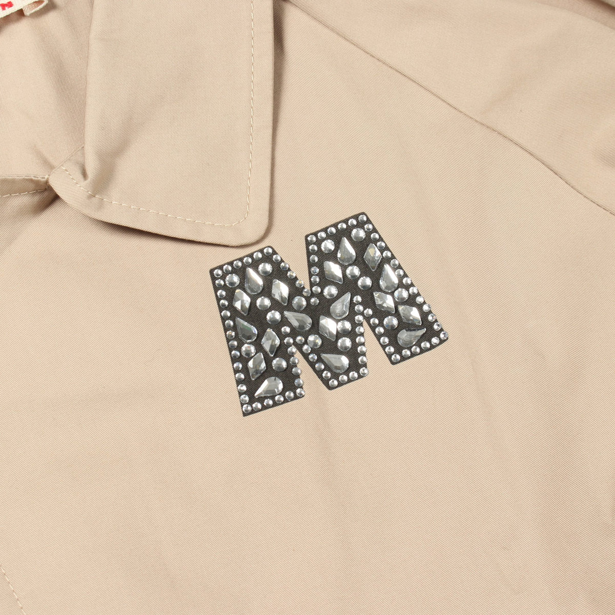 クロップド ロゴ キッズ ジャケット コットン ラインストーン ベージュ マルニ アウター MARNI