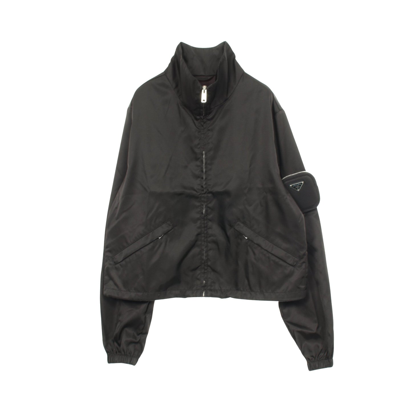 RE-NYLON ポーチ付き ジャケット ナイロン ブラック プラダ