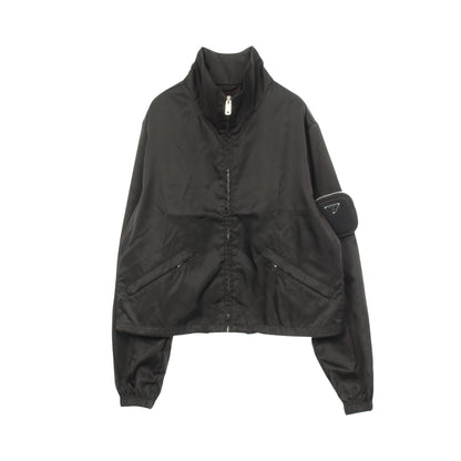 RE-NYLON ポーチ付き ジャケット ナイロン ブラック プラダ