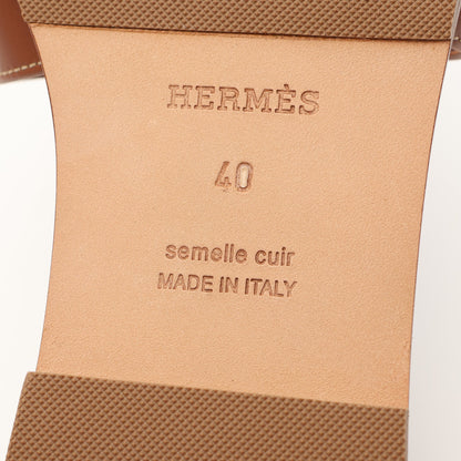 Oran オラン ミュール サンダル レザー ブラウン エルメス シューズ HERMES