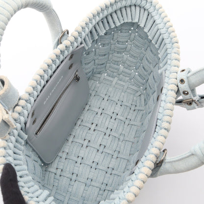 BISTRO XS ビストロ バスケットバッグ 2WAY ハンドバッグ トートバッグ デニム ライトブルー バレンシアガ