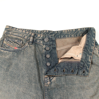 D-Sire Short ハーフ ダメージ加工 デニムパンツ セルロース インディゴブルー ディーゼル