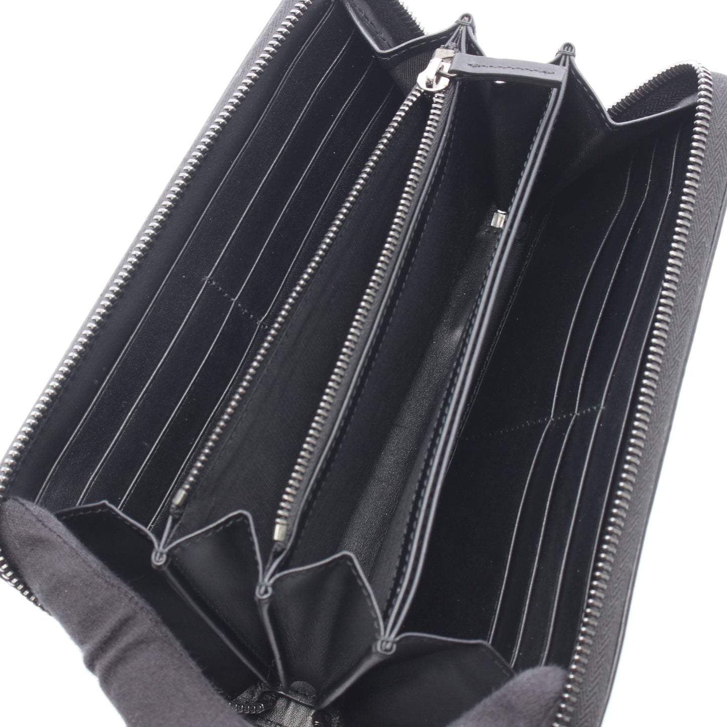GGスプリーム ラウンドファスナー長財布 PVC レザー ブラック グッチ