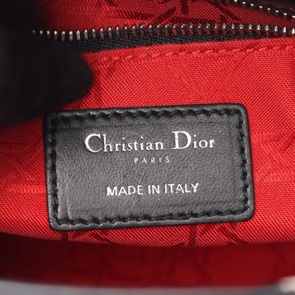 LADY DIOR MY ABCDIOR レディディオール スモール カナージュ 2WAY ハンドバッグ レザー ブラック クリスチャンディオール