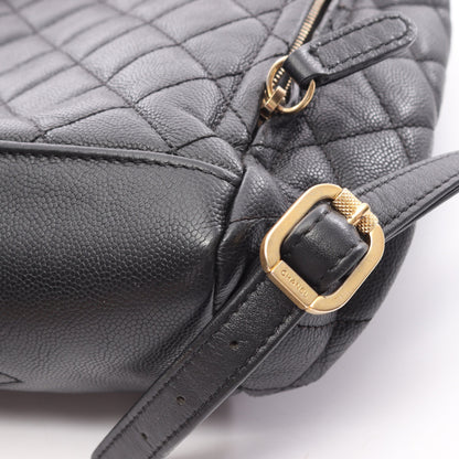 CCフィリグリー マトラッセ バックパック リュックサック キャビアスキン ブラック ゴールド金具 シャネル バッグ CHANEL
