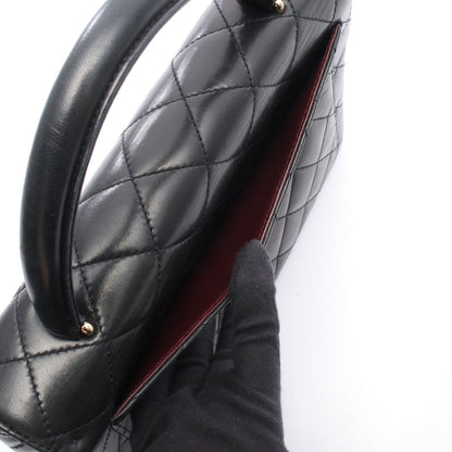 マトラッセ ハンドバッグ ラムスキン ブラック ゴールド金具 シャネル