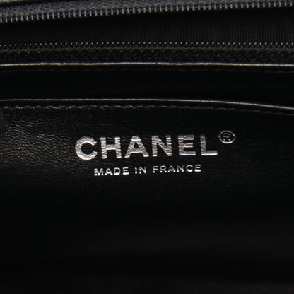 デカマトラッセ30 シングルフラップ Wチェーンショルダーバッグ キャビアスキン ブラック シルバー金具 シャネル