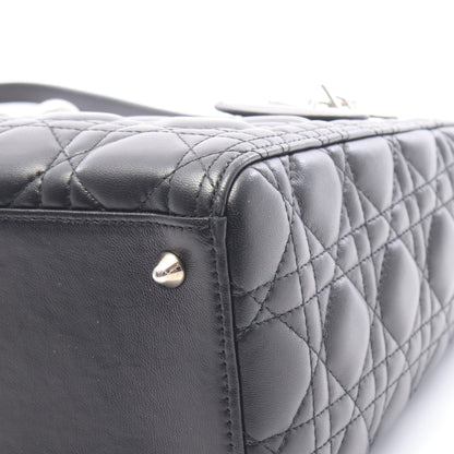 LADY DIOR レディディオール 2WAY ハンドバッグ レザー ブラック クリスチャンディオール