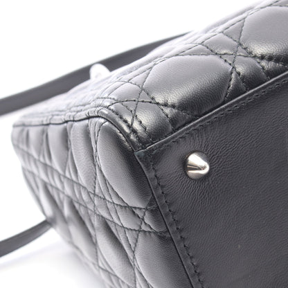 LADY DIOR レディディオール 2WAY ハンドバッグ レザー ブラック クリスチャンディオール