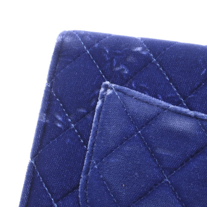 マトラッセ チェーンウォレット ベロア ダークブルー ブラック金具 シャネル
