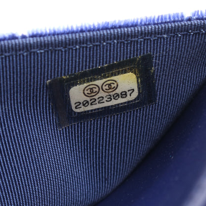 マトラッセ チェーンウォレット ベロア ダークブルー ブラック金具 シャネル