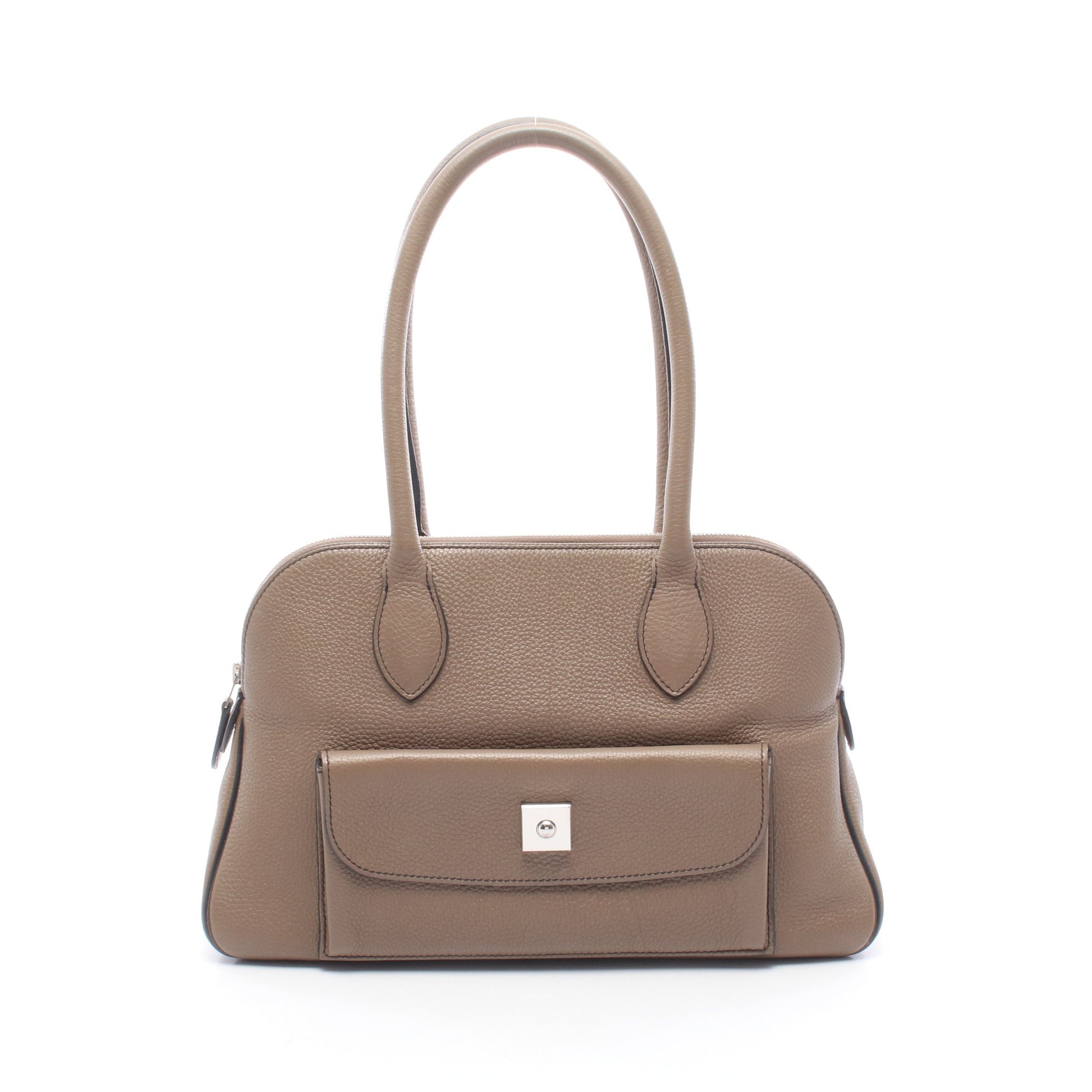 カラバス35 エトゥープ ショルダーバッグ トゴ グレーブラウン シルバー金具 □N刻印 エルメス バッグ HERMES
