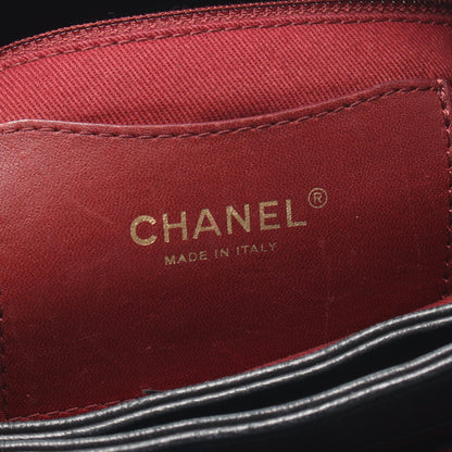 マドモアゼル ボーリングバッグ チェーンショルダーバッグ ラムスキン ブラック ゴールド金具 シャネル