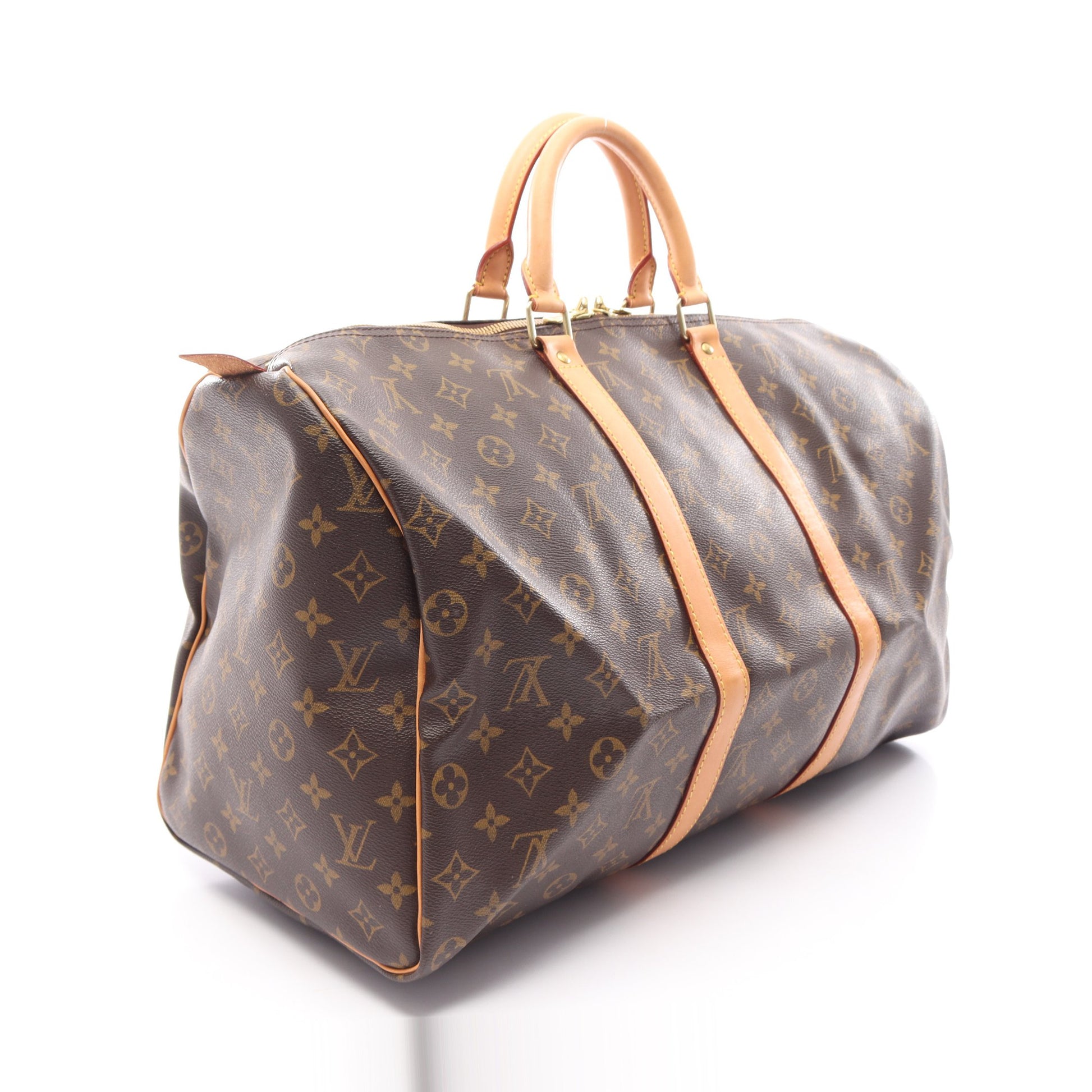 キーポル50 モノグラム ボストンバッグ PVC レザー ブラウン ルイヴィトン バッグ LOUIS VUITTON