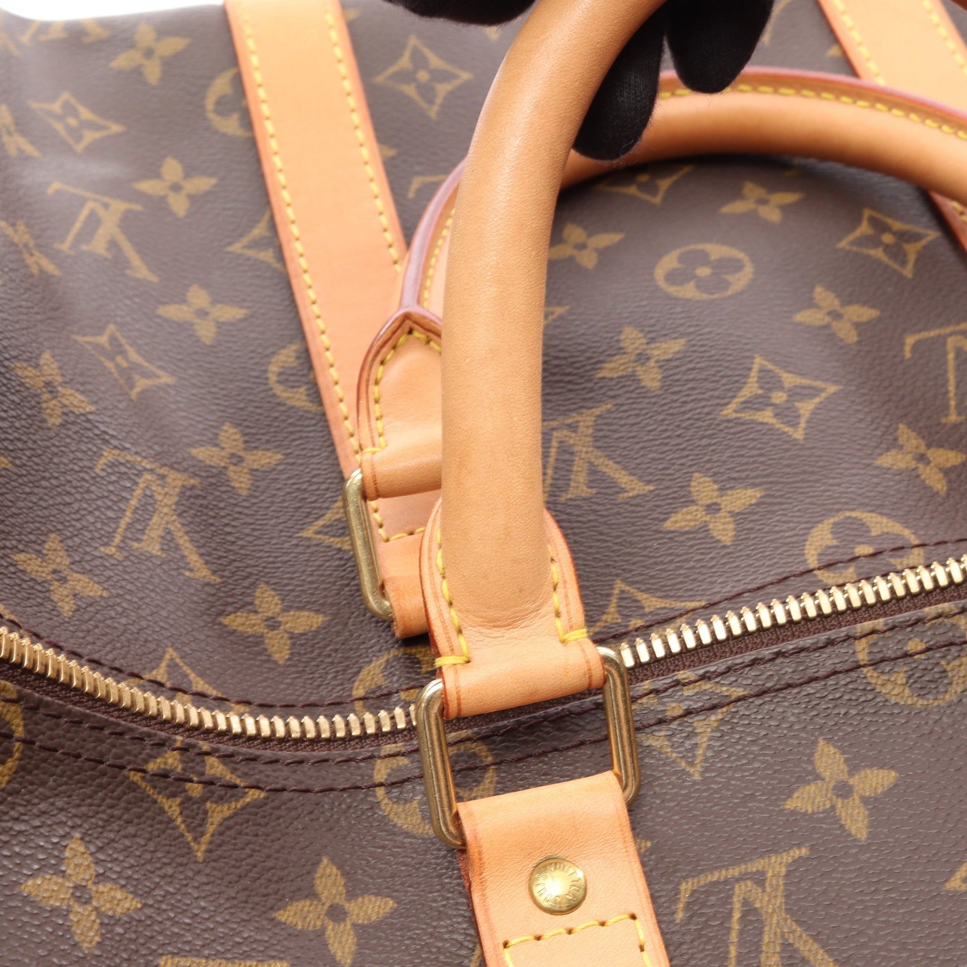 キーポル50 モノグラム ボストンバッグ PVC レザー ブラウン ルイヴィトン バッグ LOUIS VUITTON