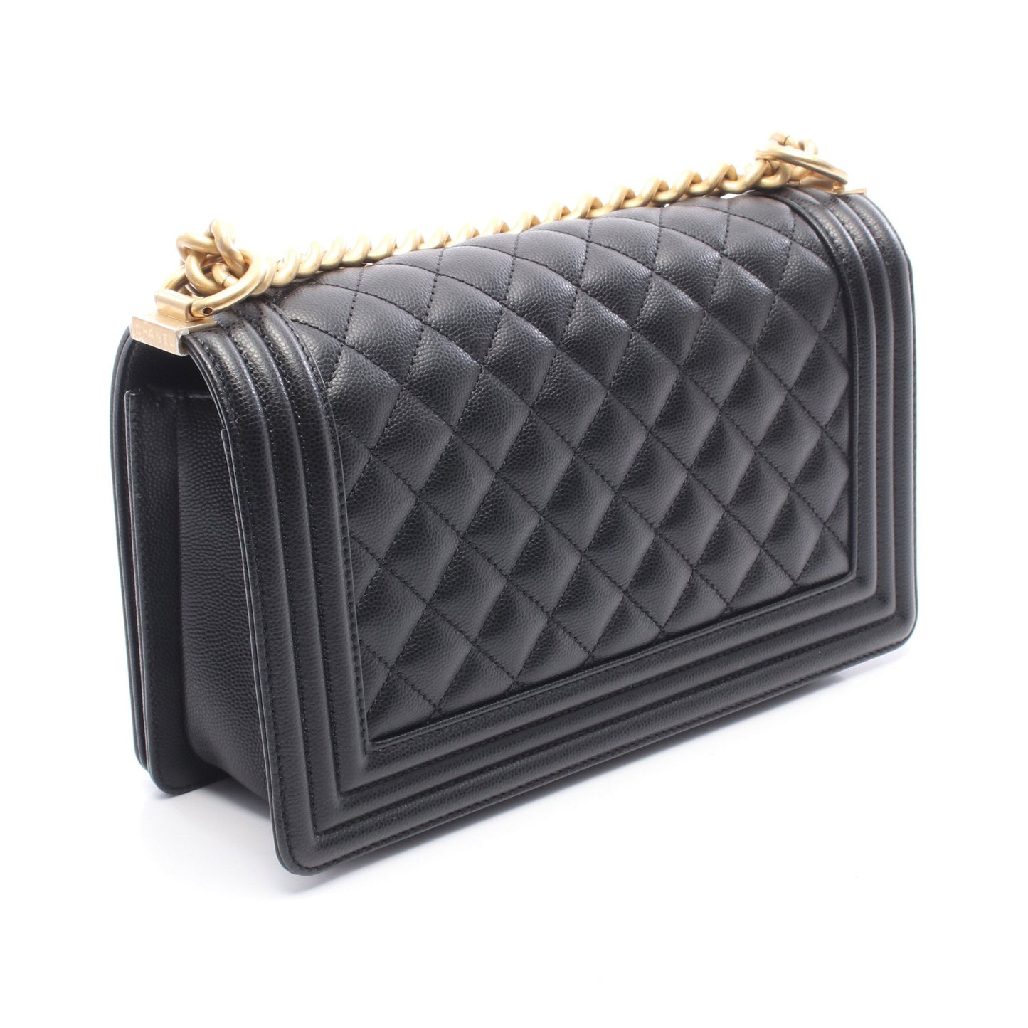 ボーイシャネル チェーンショルダーバッグ キャビアスキン ブラック ゴールド金具 シャネル バッグ CHANEL
