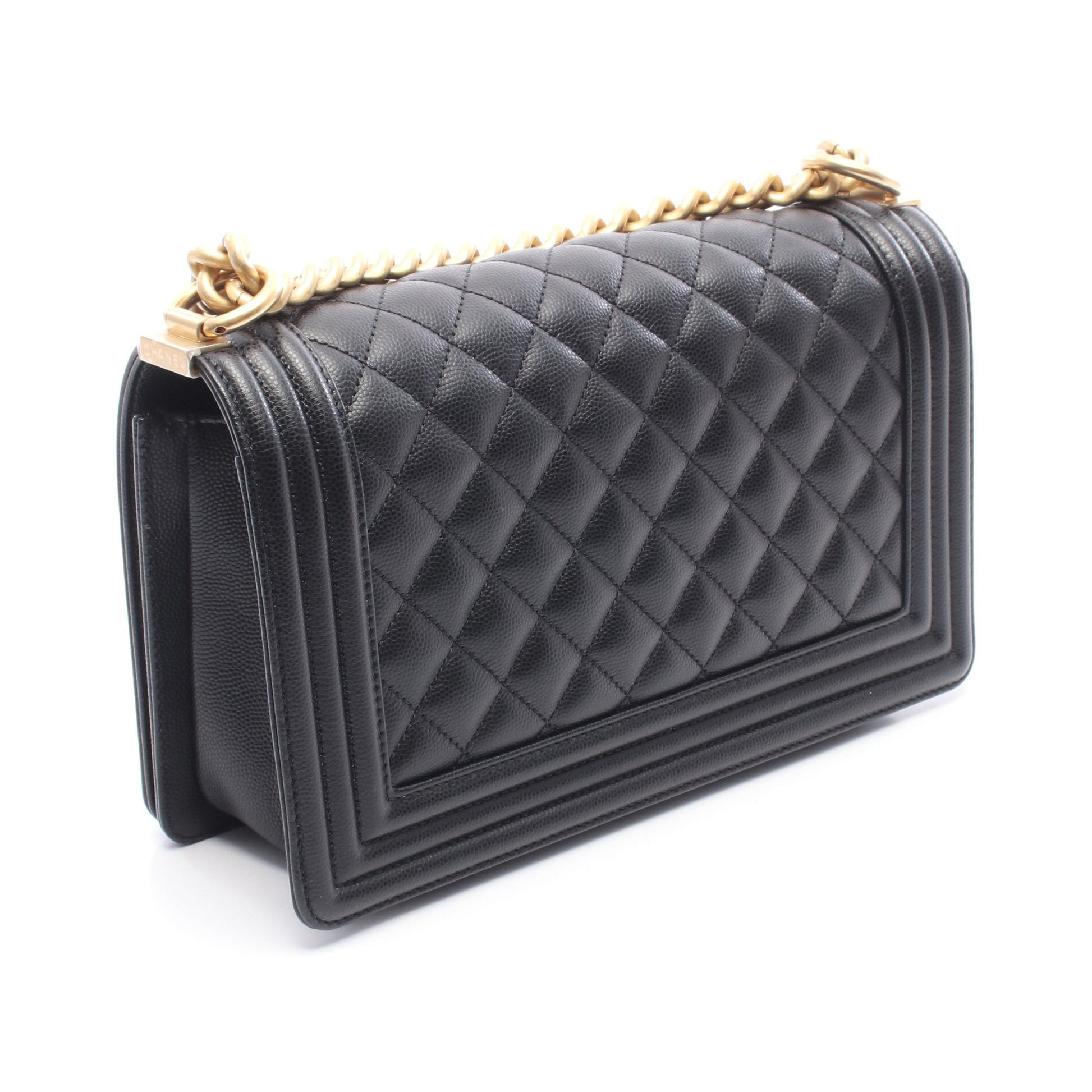 ボーイシャネル チェーンショルダーバッグ キャビアスキン ブラック ゴールド金具 シャネル バッグ CHANEL