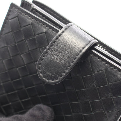 イントレチャート 二つ折り財布 レザー ブラック ボッテガヴェネタ 財布・小物 BOTTEGA VENETA