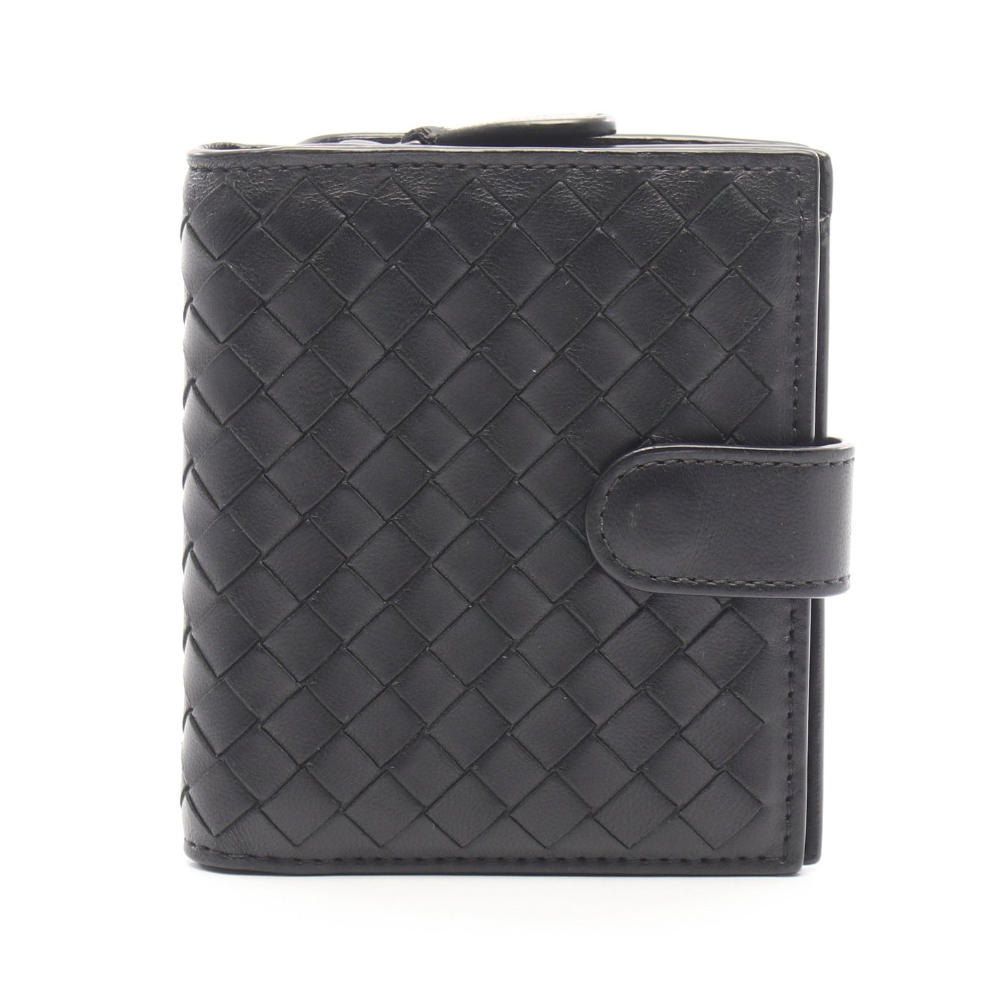 イントレチャート 二つ折り財布 レザー ブラック ボッテガヴェネタ 財布・小物 BOTTEGA VENETA