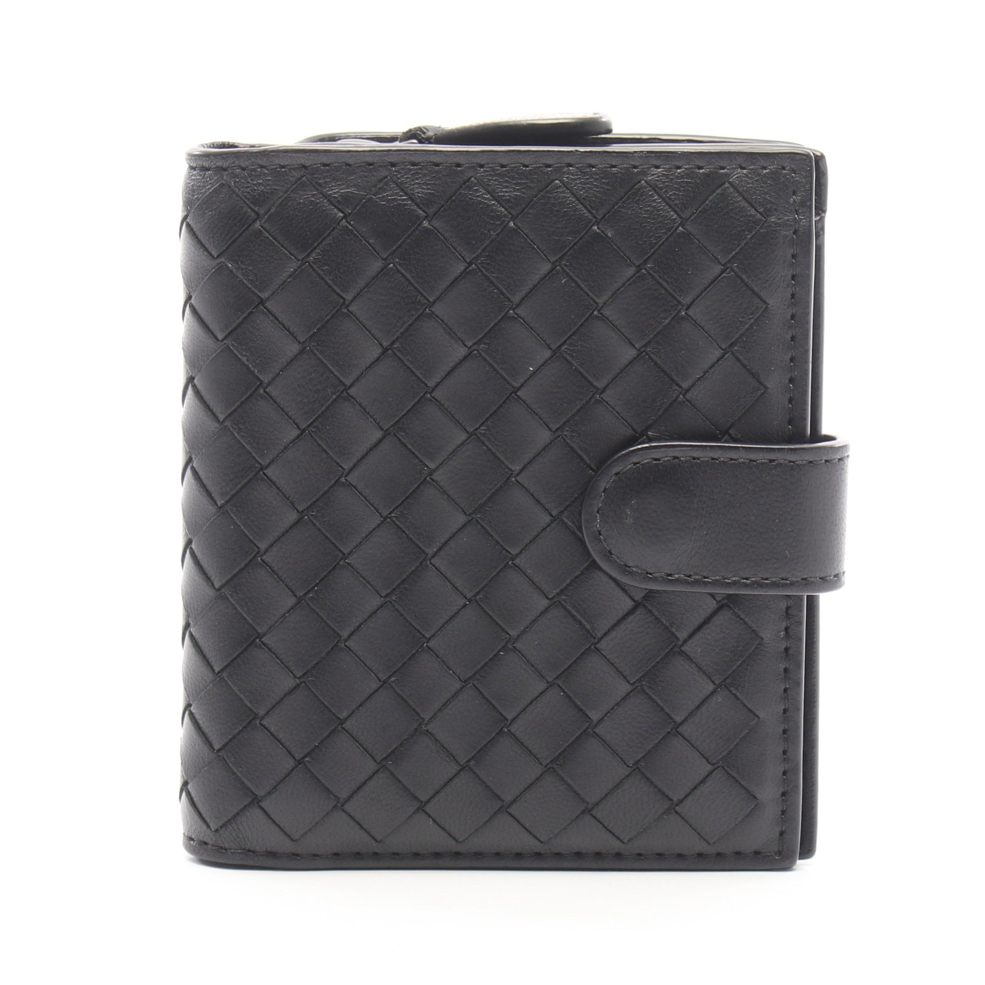 イントレチャート 二つ折り財布 レザー ブラック ボッテガヴェネタ 財布・小物 BOTTEGA VENETA