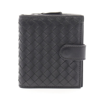 イントレチャート 二つ折り財布 レザー ブラック ボッテガヴェネタ 財布・小物 BOTTEGA VENETA