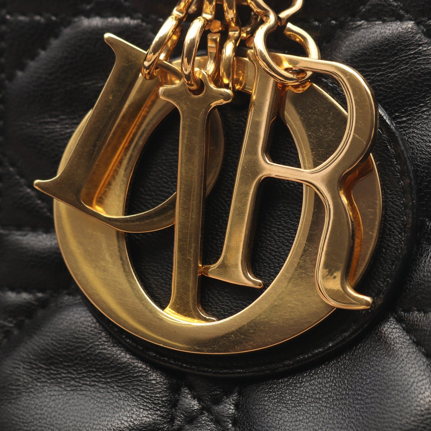 LADY DIOR レディディオール 2WAY ハンドバッグ レザー ブラック クリスチャンディオール バッグ Christian Dior