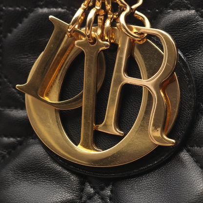 LADY DIOR レディディオール 2WAY ハンドバッグ レザー ブラック クリスチャンディオール バッグ Christian Dior