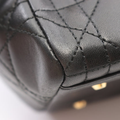 LADY DIOR レディディオール 2WAY ハンドバッグ レザー ブラック クリスチャンディオール バッグ Christian Dior