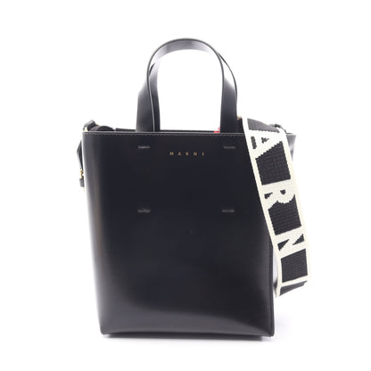 MUSEO MINI 2WAY ハンドバッグ レザー ブラック マルニ