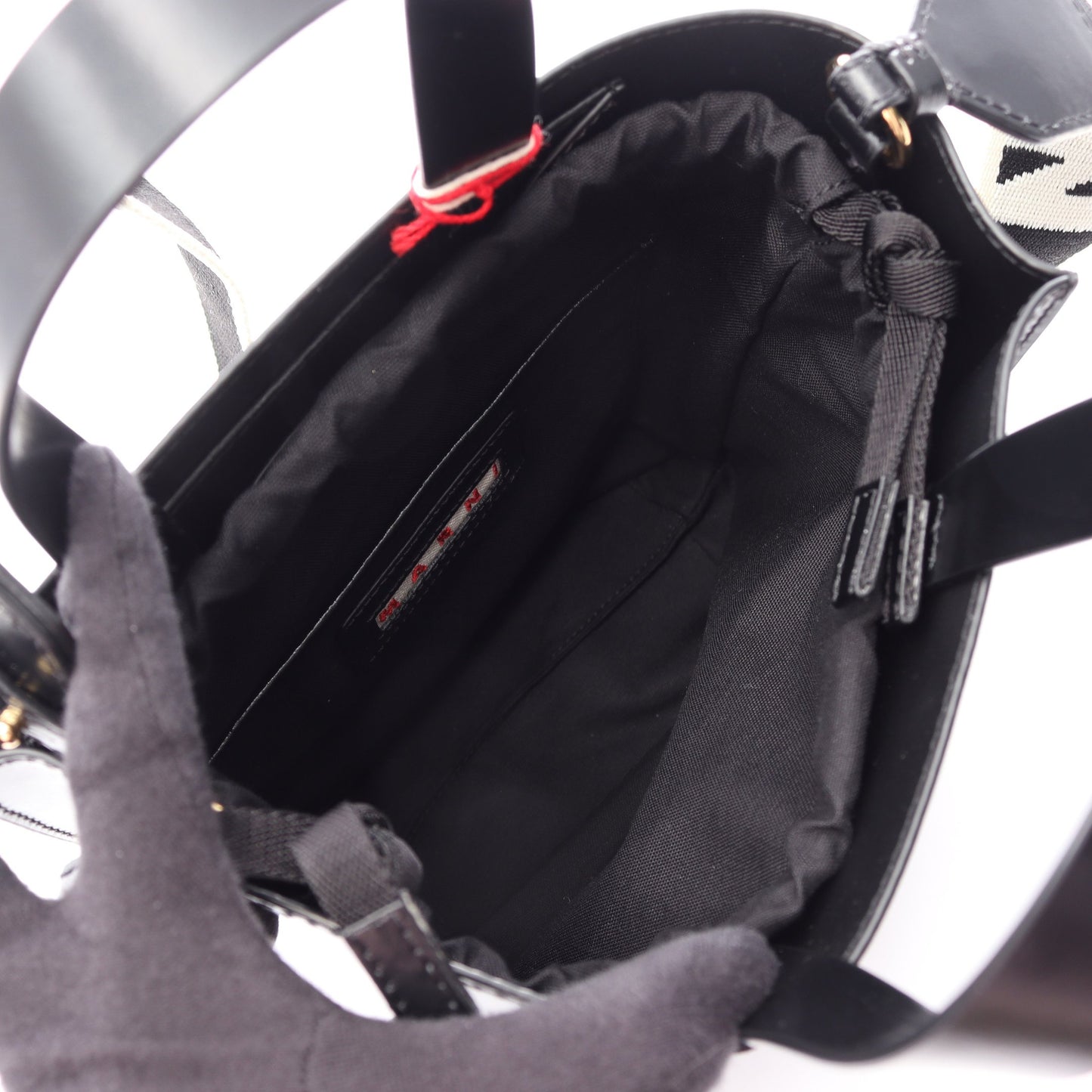 MUSEO MINI 2WAY ハンドバッグ レザー ブラック マルニ