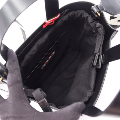 MUSEO MINI 2WAY ハンドバッグ レザー ブラック マルニ