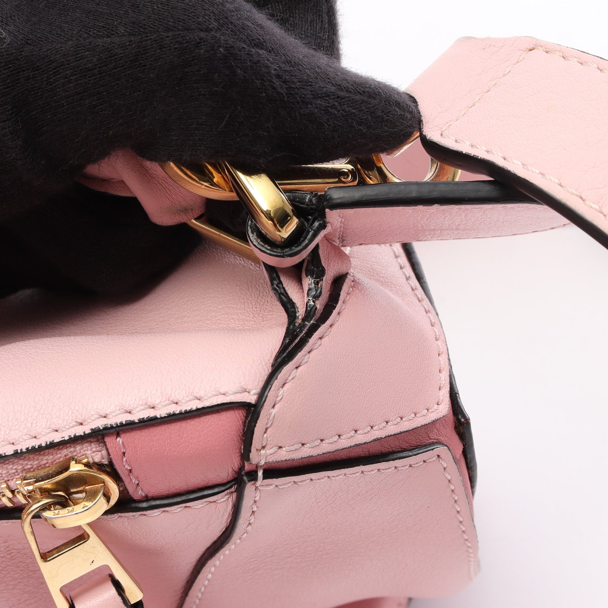 パズルバッグ ミディアム 2WAY ハンドバッグ レザー ピンク ライトピンク ロエベ バッグ LOEWE