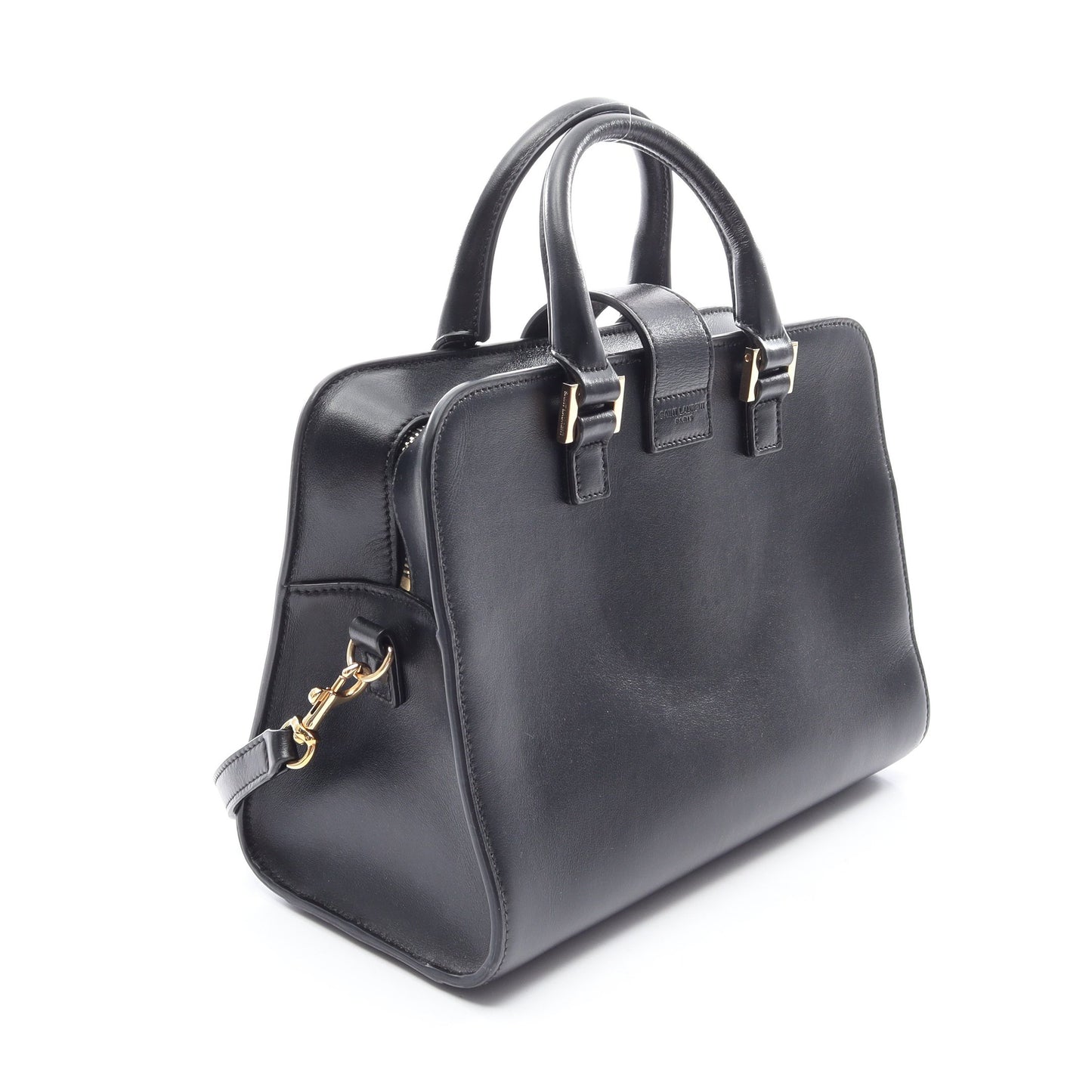 YSLライン ベイビー モノグラム カバス 2WAY ハンドバッグ レザー ブラック サンローランパリ