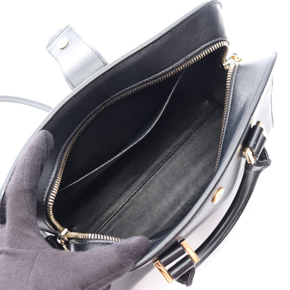 YSLライン ベイビー モノグラム カバス 2WAY ハンドバッグ レザー ブラック サンローランパリ