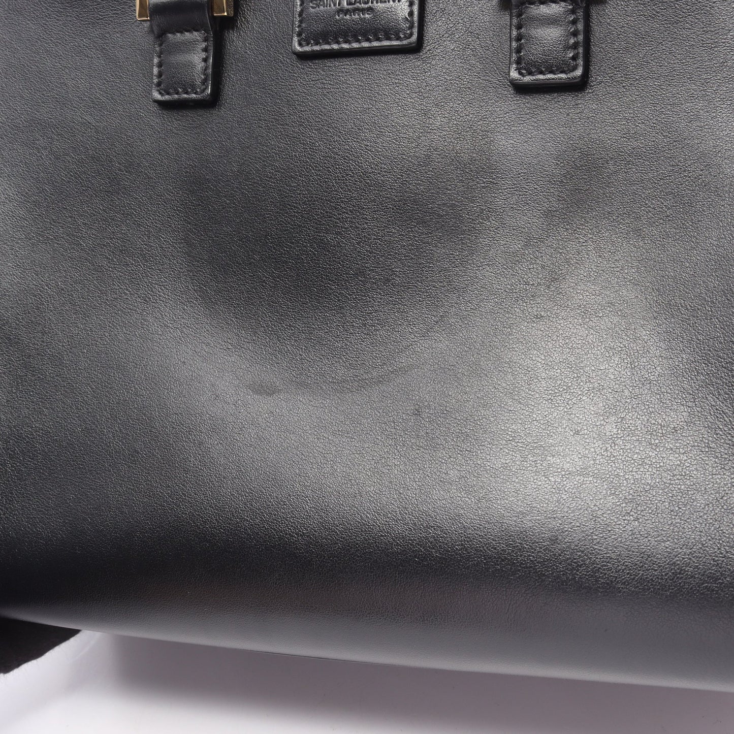 YSLライン ベイビー モノグラム カバス 2WAY ハンドバッグ レザー ブラック サンローランパリ