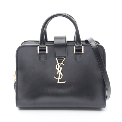 YSLライン ベイビー モノグラム カバス 2WAY ハンドバッグ レザー ブラック サンローランパリ
