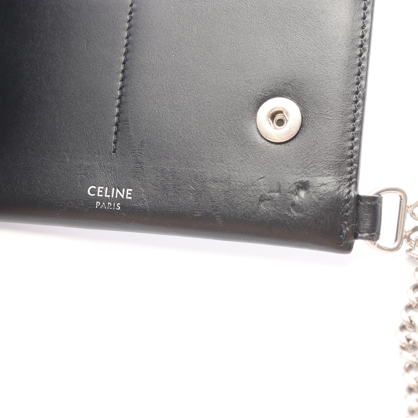 バイカー チェーンウォレット 財布 レザー ブラック セリーヌ 財布・小物 CELINE