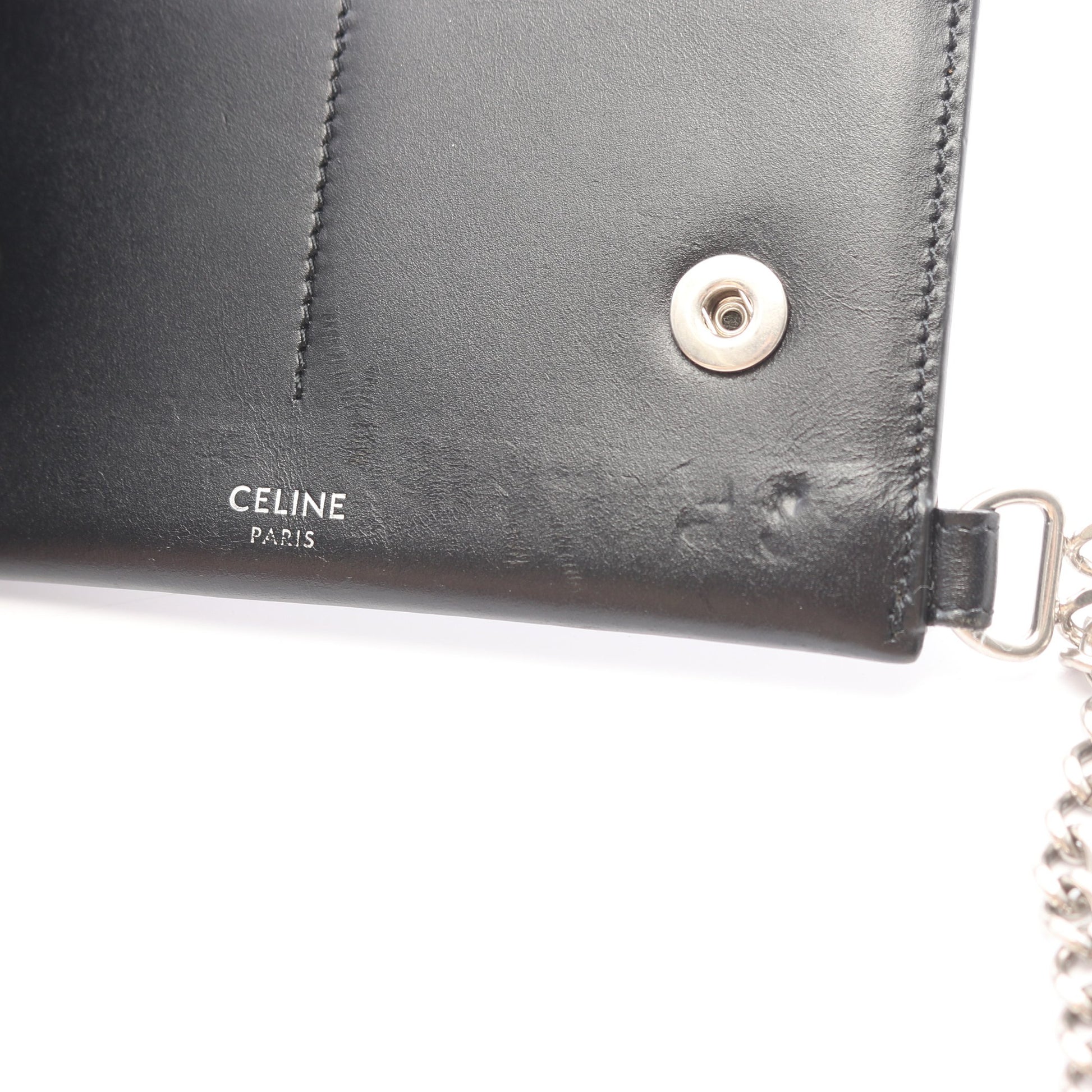 バイカー チェーンウォレット 財布 レザー ブラック セリーヌ 財布・小物 CELINE