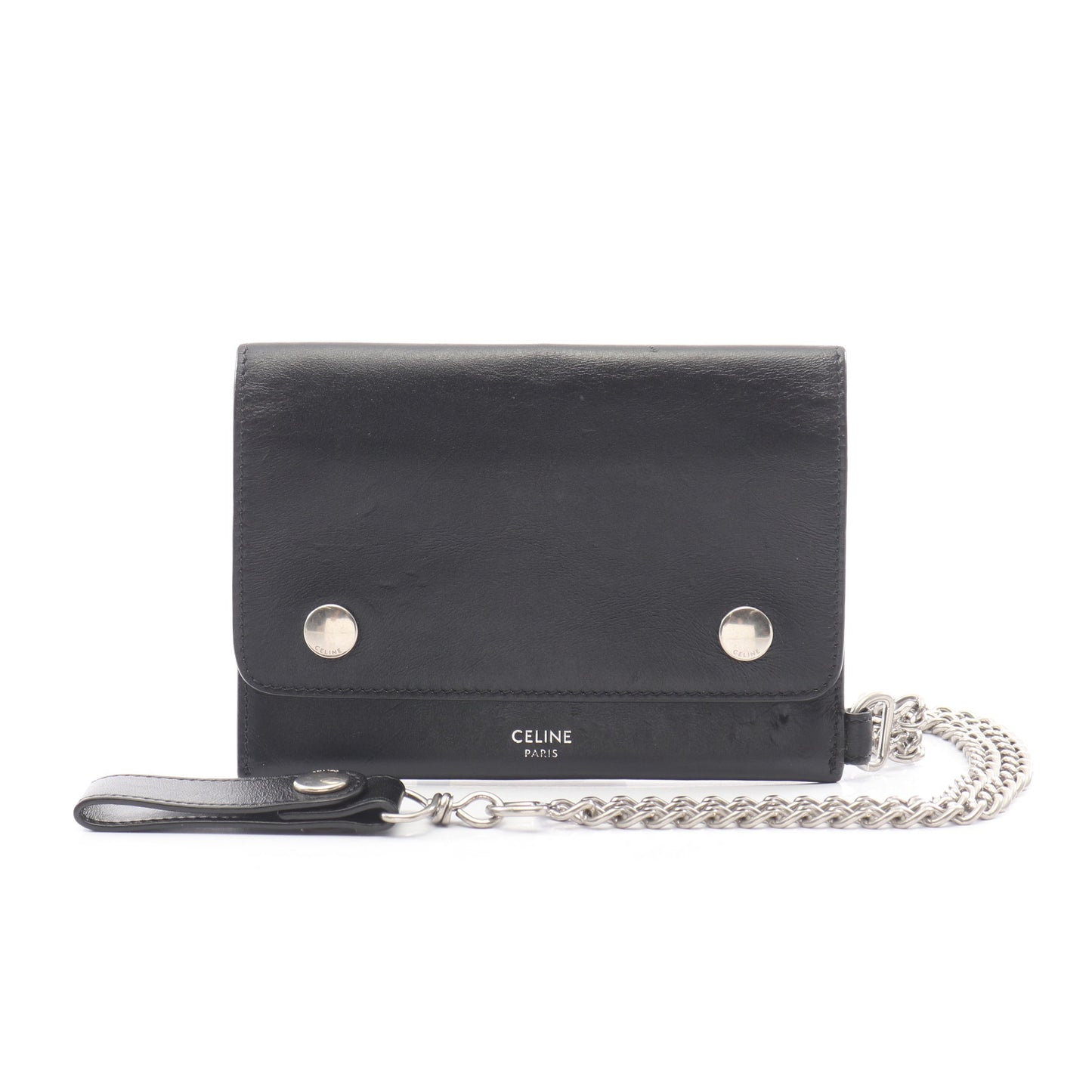 バイカー チェーンウォレット 財布 レザー ブラック セリーヌ 財布・小物 CELINE