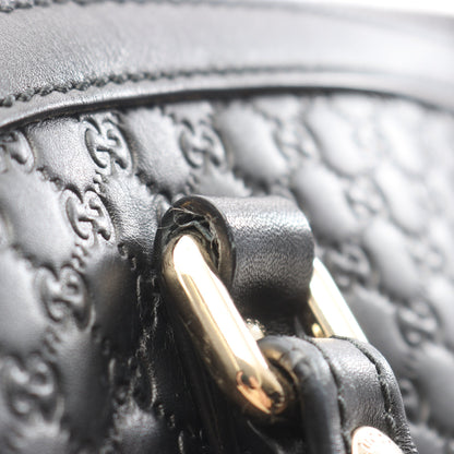 マイクログッチシマ 2WAY ハンドバッグ トートバッグ レザー ブラック グッチ バッグ GUCCI