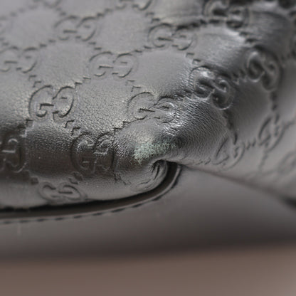 マイクログッチシマ 2WAY ハンドバッグ トートバッグ レザー ブラック グッチ バッグ GUCCI