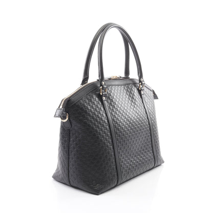 マイクログッチシマ 2WAY ハンドバッグ トートバッグ レザー ブラック グッチ バッグ GUCCI