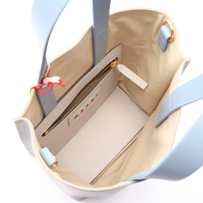 MUSEO SOFT MINI ミュゼオ 2WAY ハンドバッグ レザー ライトグレー ベージュ ライトブルー マルニ