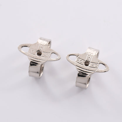 METAL MINI BAS RELIEF ピアス ラインストーン シルバー ヴィヴィアンウエストウッド