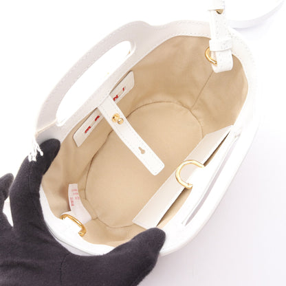 TROPICALIA BAG MICRO 2WAY ハンドバッグ ラフィア レザー ベージュ ホワイト マルニ