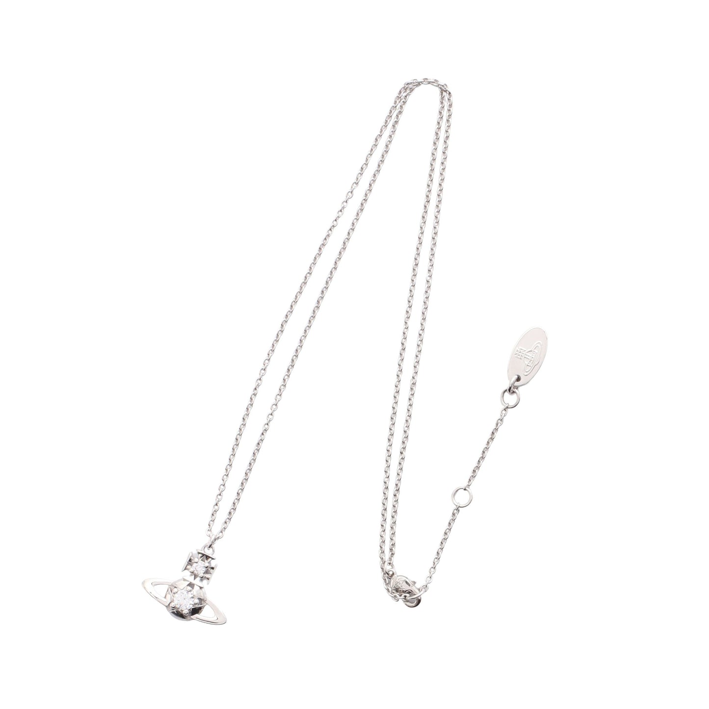 LEE ORB PENDANT ネックレス ラインストーン シルバー クリア ヴィヴィアンウエストウッド