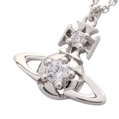 LEE ORB PENDANT ネックレス ラインストーン シルバー クリア ヴィヴィアンウエストウッド