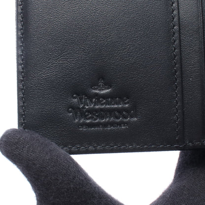 ZIP CARD WALLET オーブ 二つ折り財布 サフィアーノレザー ブラック ヴィヴィアンウエストウッド