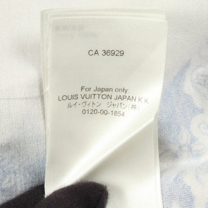 モノグラムバンダナプリント クルーネック 半袖Tシャツ コットン ホワイト ブルー ルイヴィトン